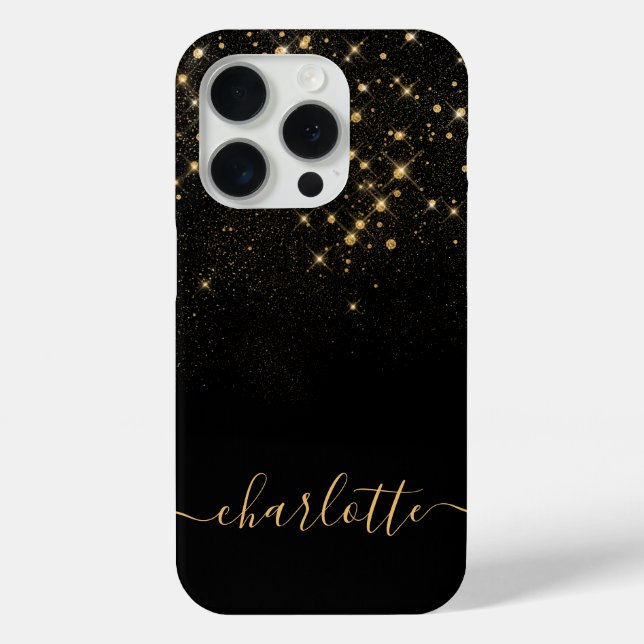 Gold Glitzer Sparkling Elegantes Glamour Script Case-Mate iPhone Hülle (Rückseite)