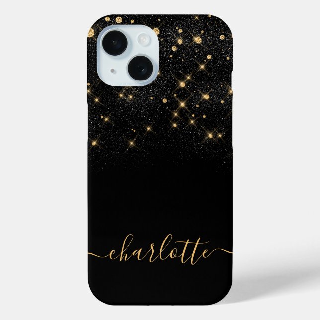 Gold Glitzer Sparkling Elegantes Glamour Script Case-Mate iPhone Hülle (Rückseite)