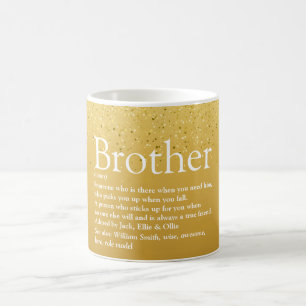Gold Glitzer Spaß Cool Beste Brother Definition Kaffeetasse