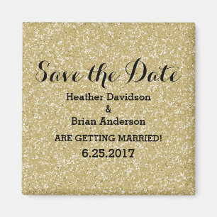 Gold Glitzer Speichern des Datums Magnet