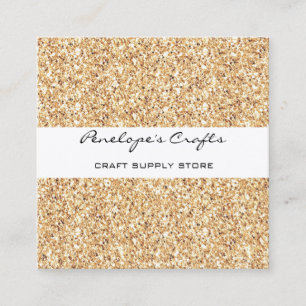 Gold Glitzer Square Business Card Quadratische Visitenkarte