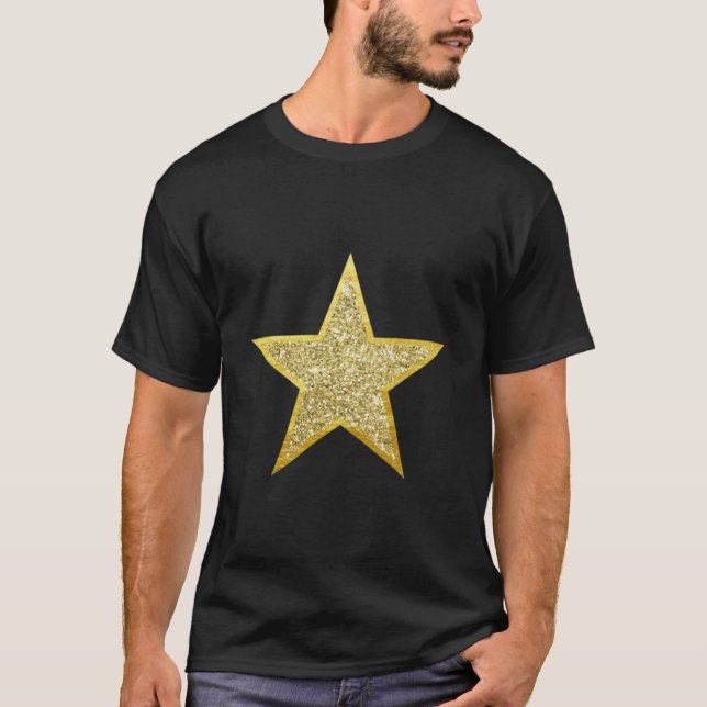 Gold Glitzer Star Classic T-Shirt (Vorderseite)
