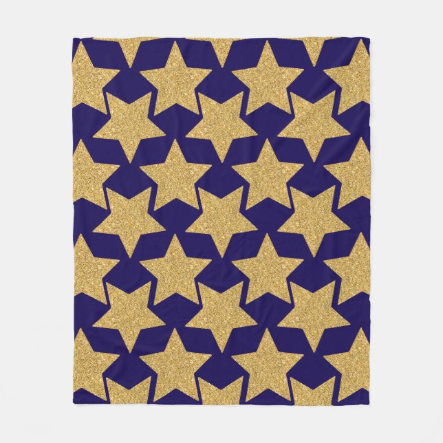 Gold Glitzer Star Fleecedecke (Vorderseite)
