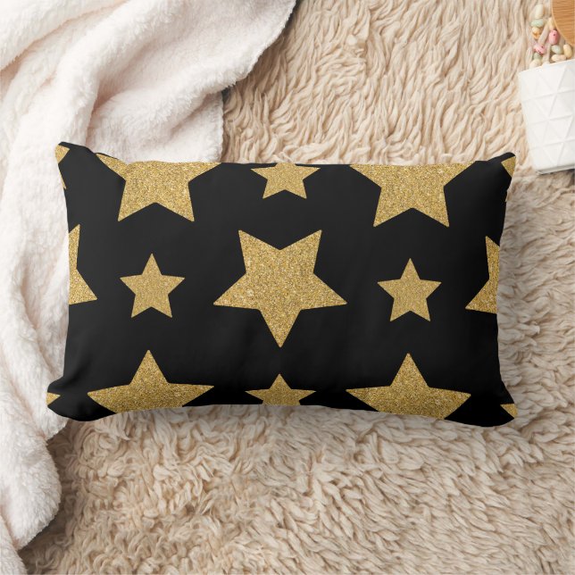 Gold Glitzer Star Glamour und Chic Lendenkissen (Decke)