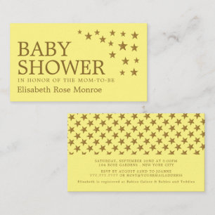 Gold Glitzer Stars, Baby Shower Ticket Einladung