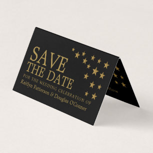 Gold Glitzer Stars Foto Save the Date Card Visitenkarten