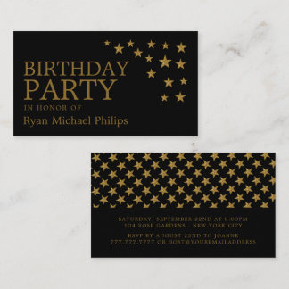 Gold Glitzer Stars, Geburtstagsparty Ticket