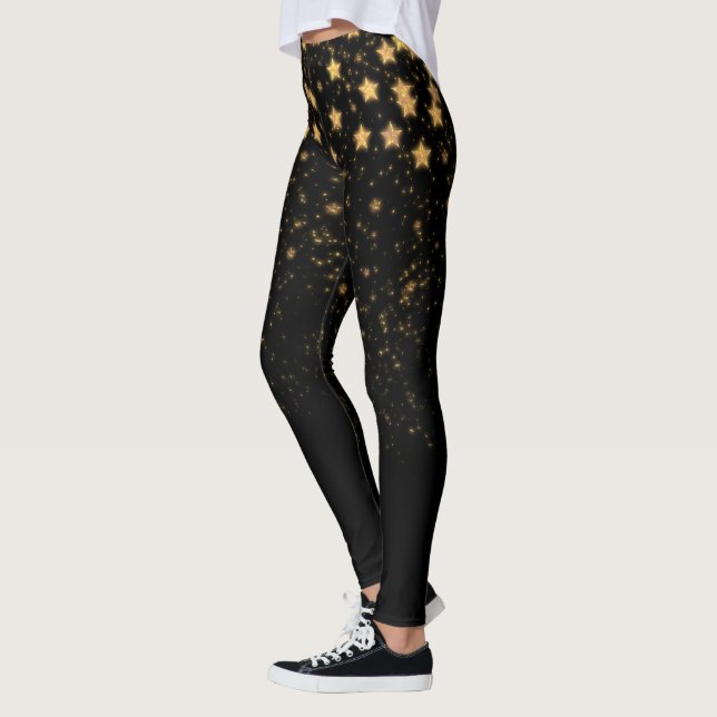 Gold Glitzer Stars Leggings (Links)