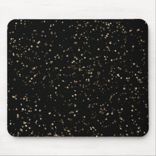Gold Glitzer Staub auf schwarz Mousepad