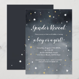 Gold Glitzer Sterne Aquarellbilder zeigen Einladung