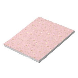 Gold-Glitzer-Sterne, rosa und goldfarben Notizblock