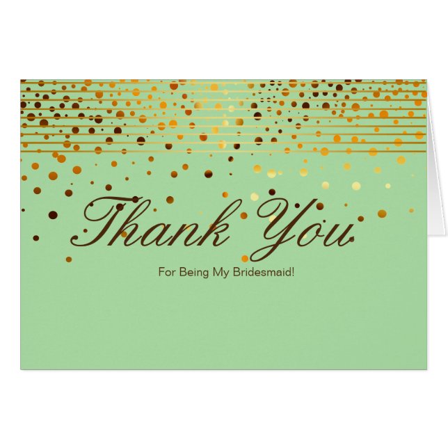 Gold Glitzer Streifen für meine Bridesmaid Danke (Vorderseite (Horizontal))