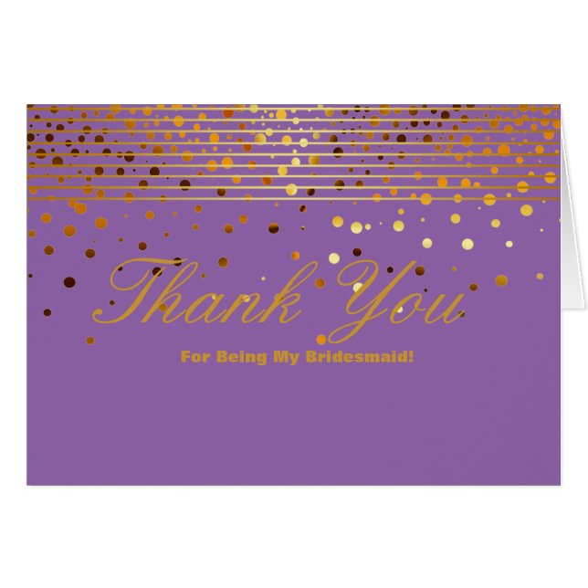 Gold Glitzer Streifen für meine Bridesmaid Danke (Vorderseite (Horizontal))