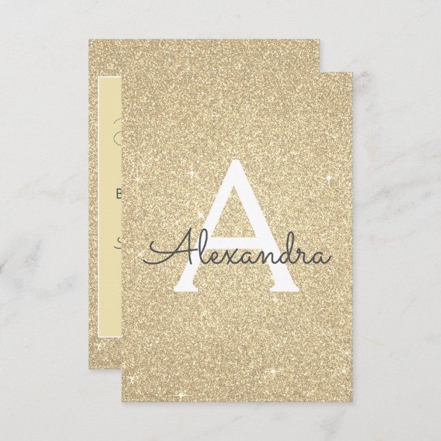 Gold Glitzer Sweet 16 Save the Date Einladung (Vorne/Hinten)