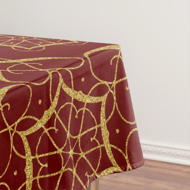 Gold Glitzer Swirl Ornamente Tischdecke (Beispiel)