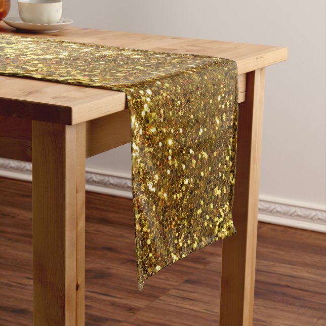 Gold Glitzer Table Runner Kurzer Tischläufer (Beispiel)