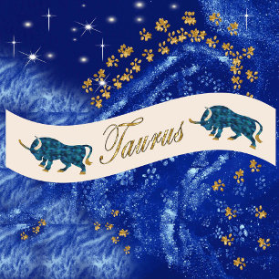 Gold Glitzer Taurus Zodiac Geburtstagsgeschenk Satinband