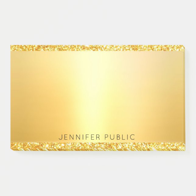 Gold Glitzer Template Moderne Elegant Beruflich Post-it Klebezettel (Vorderseite)