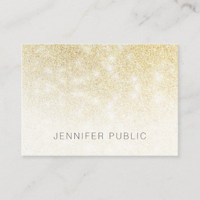 Gold Glitzer Template Moderne Elegant Beruflich Visitenkarte (Vorderseite)