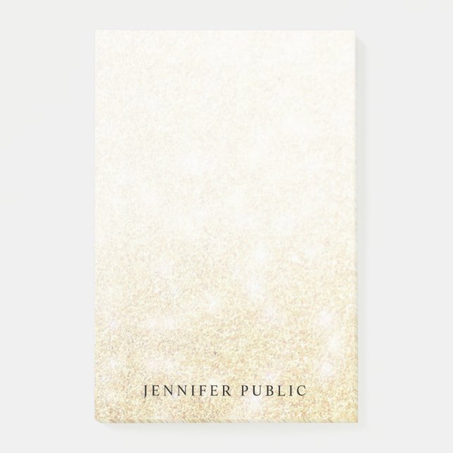 Gold Glitzer Template Moderne Elegant Minimalistis Post-it Klebezettel (Vorderseite)