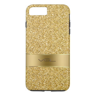 Gold Glitzer Textur Mit Monogramm Case-Mate iPhone Hülle