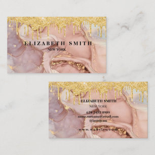 Gold Glitzer Texture Marble Business Card Visitenkarte