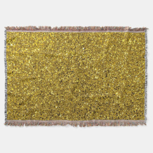 Gold Glitzer Throw Blanket Decke