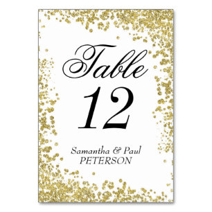 Gold Glitzer Tischnummer Card, 3,5 Zoll x 5 Zoll