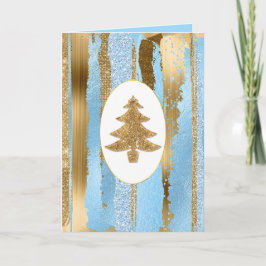 Gold Glitzer Tree Weihnachtskarte Feiertagskarte