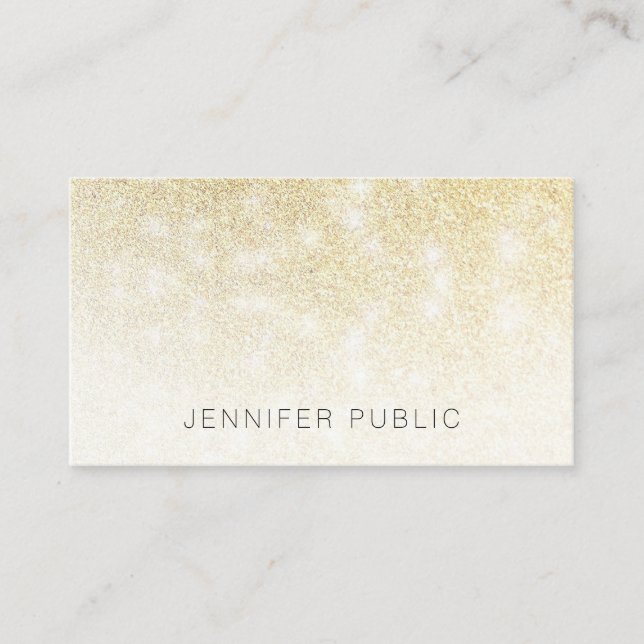 Gold Glitzer Trendy Template Moderne Berufliche Visitenkarte (Vorderseite)