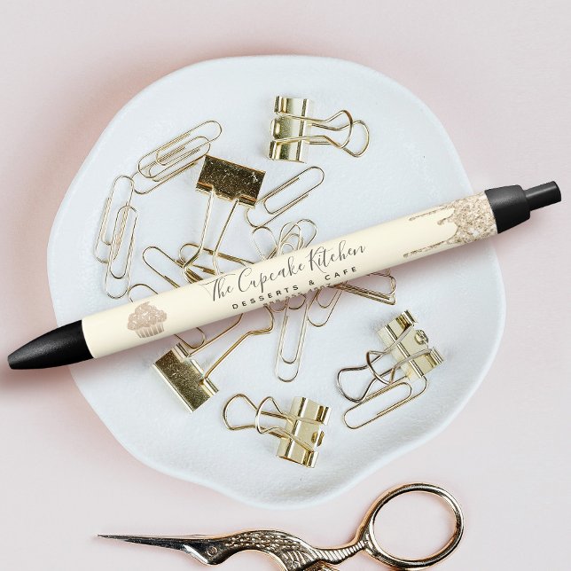 Gold Glitzer Tropfen Cupcake Bäckerei Konditorei K Kugelschreiber (Von Creator hochgeladen)