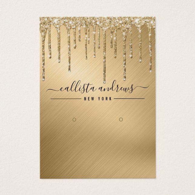 Gold Glitzer Tropfen erhalten Display Card (Vorderseite)