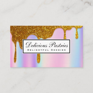 Gold Glitzer Tropfen   Hintergrund für Regenbogenb Visitenkarte