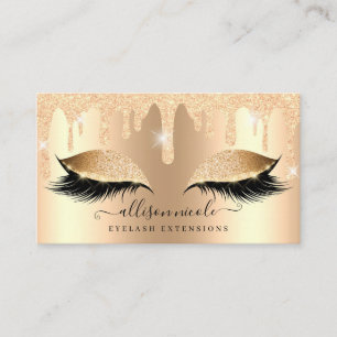 Gold Glitzer Tropfen Metallic Foil Eyelash Visitenkarte