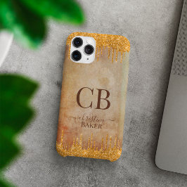 Gold Glitzer Tropfen mit rustikaler Touch Case-Mate iPhone Hülle