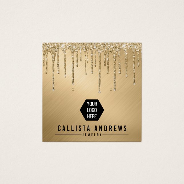 Gold Glitzer Tropfens Logo-Werbekarte