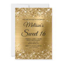 Gold Glitzer und Foil Sweet 16 Extravagant Monogra