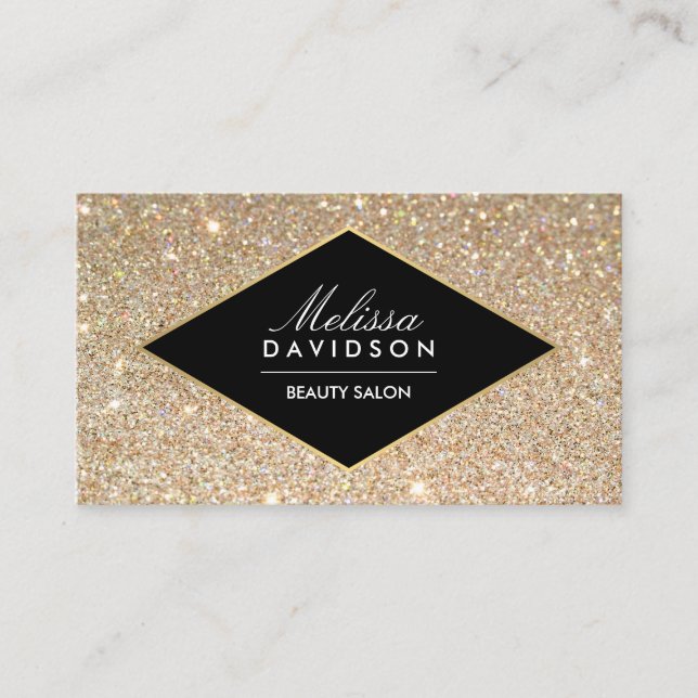 Gold Glitzer und Glamour Beauty Business Card Visitenkarte (Vorderseite)