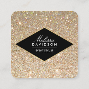 Gold Glitzer und Glamour Beauty Quadratische Visitenkarte