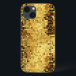 Gold Glitzer und Glitzern Muster iPhone 13 Hülle<br><div class="desc">Elegante goldene Farbtöne Retro-Diskothek Spiegel Glitzer und Glitzern.</div>
