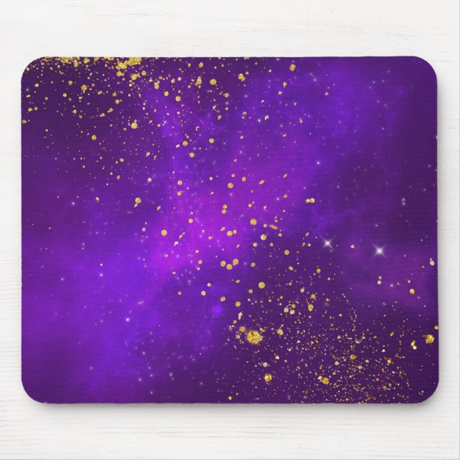 Gold Glitzer und Lila Galaxy Maus Pad Mousepad (Vorne)