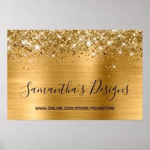 Gold Glitzer und Metallic Foil Online Store Poster