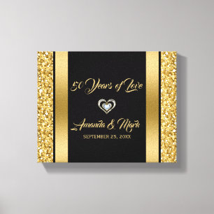 Gold-Glitzer und Rahmen Leinwanddruck