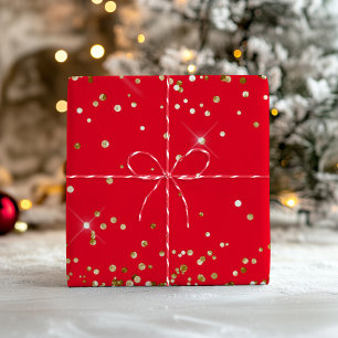 Gold Glitzer und Rot Geschenkpapier Set