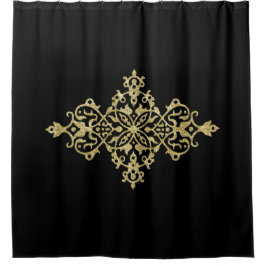 Gold Glitzer und Schwarz Duschvorhang