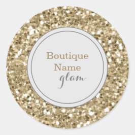Gold Glitzer und Silver Boutique Glam Runder Aufkleber