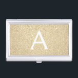 Gold-Glitzer und Sparkle-Monogramm Visitenkarten Dose<br><div class="desc">Gold Imitats Glitzer und sparkle Elegant Monogram Business Card Holder. Dieser Visitenkartenhalter kann so angepasst werden,  dass er Ihren Vor- und Erstnamen einbezieht.</div>