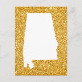 Gold Glitzer und White Alabama Postkarte