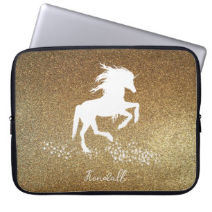 Gold Glitzer Unicorn Notebook-Sieb Laptopschutzhülle