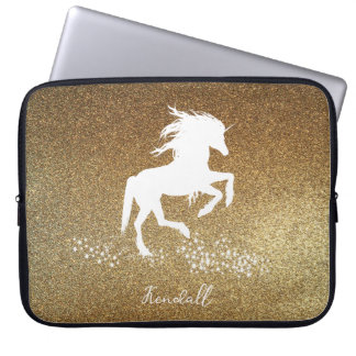 Gold Glitzer Unicorn Notebook-Sieb Laptopschutzhülle